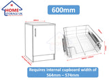 Pull Out Wire Baskets | 600mm